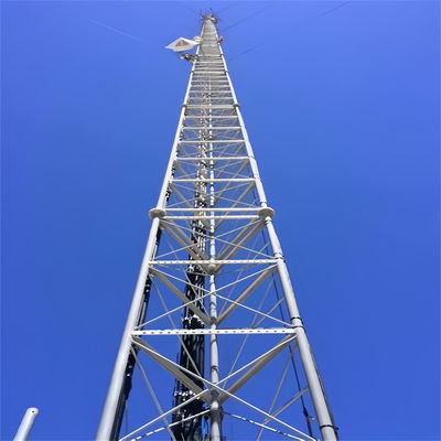 Hot Dip Galvanized Tube Pipe Tubular Self-supporting Antenna Tower Struktur kisi-kisi Menara Transmisi