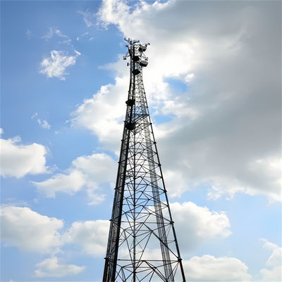 Hot Dip Galvanized Tube Pipe Tubular Self-supporting Antenna Tower Struktur kisi-kisi Menara Transmisi