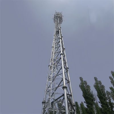 Hot Dip Galvanized Tube Pipe Tubular Self-supporting Antenna Tower Struktur kisi-kisi Menara Transmisi