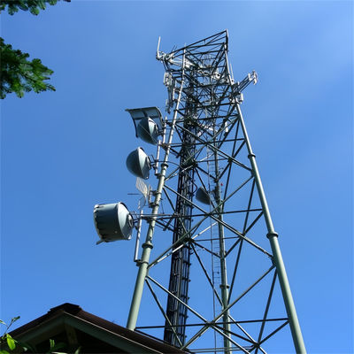 Hot Dip Galvanized Tube Pipe Tubular Self-supporting Antenna Tower Struktur kisi-kisi Menara Transmisi