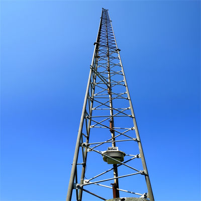 Pylon Bolted Besi 3 Kaki Tubular Steel Tower 20 - 65 Meter Mast