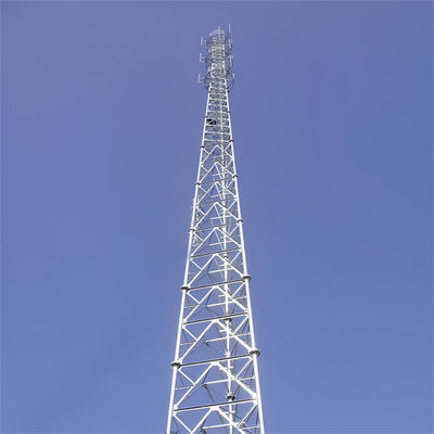 Pylon Bolted Besi 3 Kaki Tubular Steel Tower 20 - 65 Meter Mast