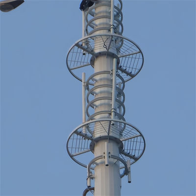 OEM Galvanized Bionic Monopole Telecom Tower Dengan Baja Tegangan Tinggi