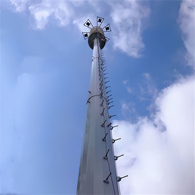 4g 5g Wireless Microwave Monopole Menara Telekomunikasi Dengan Flangel 5m 12m 36m 45m 55m Meter