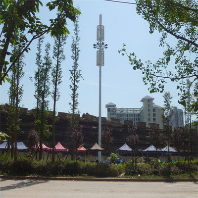 4G BTS Monopole Menara Telekomunikasi Antenna 100 Ft Monopole Tower