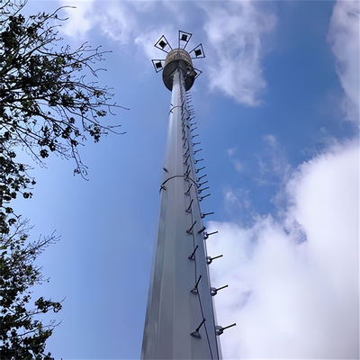 Q345B A572 Galvanized Disguised Monopole Cell Tower Komunikasi Menara Monopole tertinggi