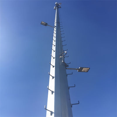 OEM Galvanized Self Support Monopole Antenna Tower Mast Untuk GSM 5G Komunikasi Tube Tower Pole