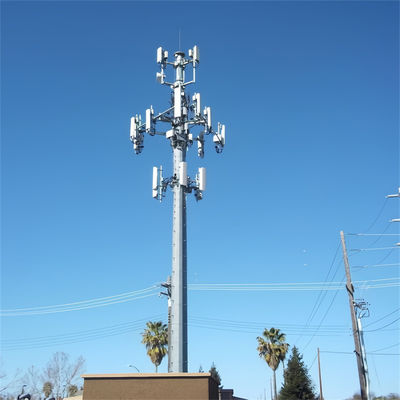 Monopole berdiri bebas Menara telekomunikasi 100' Antenna Jenis Komunikasi Menara monopole tabung