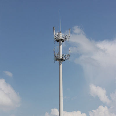 Monopole berdiri bebas Menara telekomunikasi 100' Antenna Jenis Komunikasi Menara monopole tabung