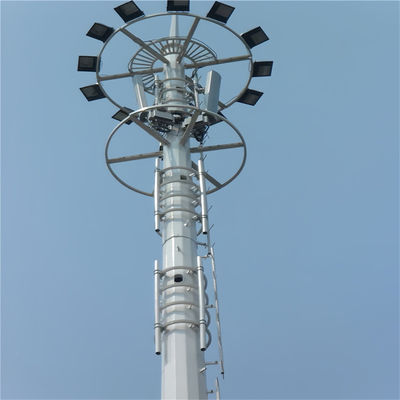 Komunikasi Penyiaran Telekomunikasi Monopole Antenna Tower ASTM A123/ ISO 1461