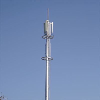 Satu tiang komunikasi antena tiang monopole menara 30m baja galvanis