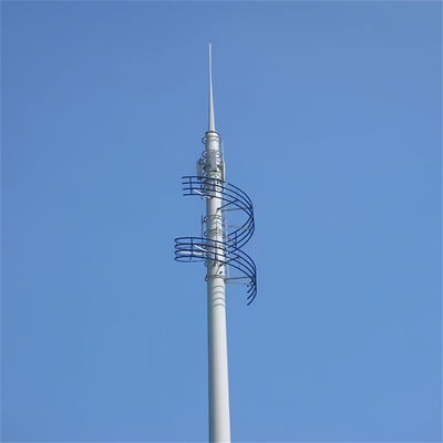 Peralatan Galvanized Conical Tubular Cell GSM Antenna Telekomunikasi Komunikasi Menara monopole baja
