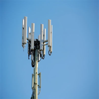 Konstruksi Baja Tinggi yang Mendukung Sendiri Menara Komunikasi Monopole 20m 30m 40m Single Tube Round Pole GSM