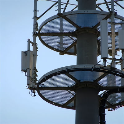 Single Tube Round Pole GSM Monopole Communication Tower 20m 30m 40m Tinggi Struktur baja yang mendukung diri