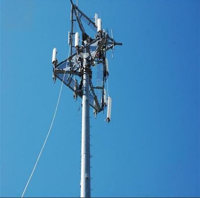 Free Standing Monopole Tower100 Menara Telekomunikasi Antenna Jenis Komunikasi Tubular