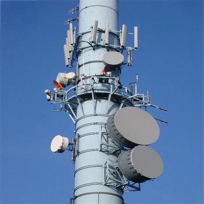 Telekomunikasi Wifi Portable GSM Base Station Tower Monopole 30 Meter Microwave Waveguide Transmission