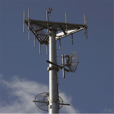 30m Telekomunikasi Monopole Antenna Tower ASTM A123 Q345B/A572
