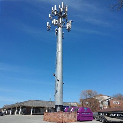30m Telekomunikasi Monopole Antenna Tower ASTM A123 Q345B/A572