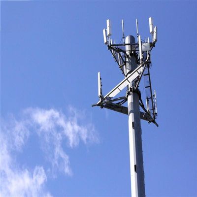 30m 35m 40m Galvanized 4g / 5g Cell Sites Monopole Cell Phone Tower Signal Microwave