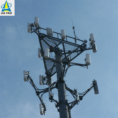 Hot Dip Galvanized Multifunction Monopole Tower 5g Internet Sinyal Telepon Seluler Komunikasi Menara Baja