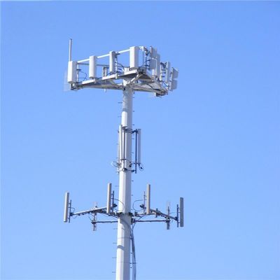 4g 5g Wireless Microwave Monopole Menara Telekomunikasi Dengan Flangel 5m 12m 36m 45m 55m Meter