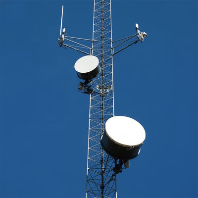 Komunikasi Telekomunikasi Wire Tower Gaited Baja 30M Lattice Segitiga Segitiga
