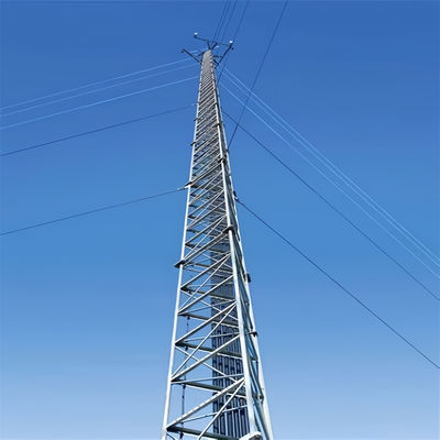 Komunikasi Telekomunikasi Wire Tower Gaited Baja 30M Lattice Segitiga Segitiga