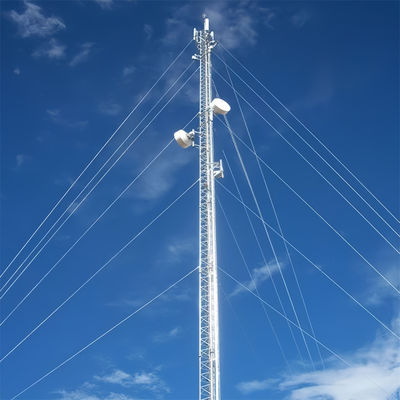 Komunikasi Telekomunikasi Wire Tower Gaited Baja 30M Lattice Segitiga Segitiga