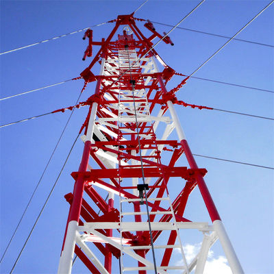 Menara Transmisi Galvanized Steel Lattice Tubular Guyed 30 40 50 Meter Telecom 5G/4G/3G