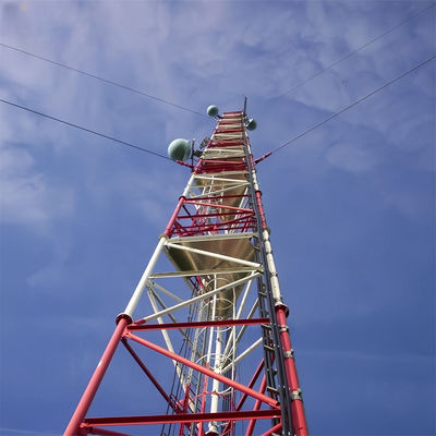 20M 20 Meter 30M 40 Meter 50M 3 Kaki Menara Kawat Garis Tubular Galvanized Steel Antenna Menara Komunikasi Garis