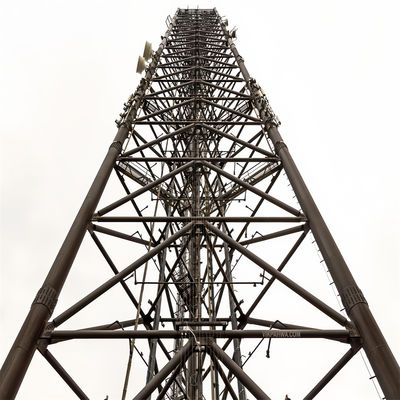 3 Kaki Jaringan Radio 5G Antenna Wire Guyed Menara Segitiga Baja Galvanis