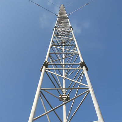 Tubular Steel Telecommunication Gaited Wire Tower Untuk 5G 4G 3G Mast Galvanized