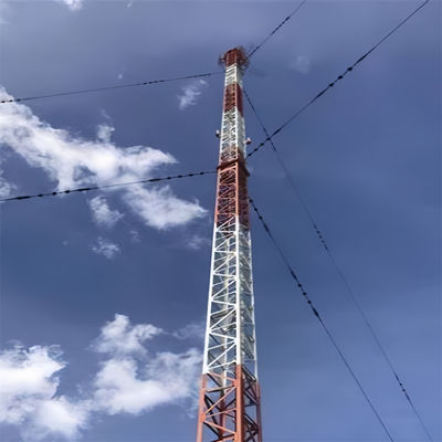 Menara Antenna Luar GSM Menara Telekomunikasi Menara Kunci Baja 30m Gatik Segitiga Mast Segitiga