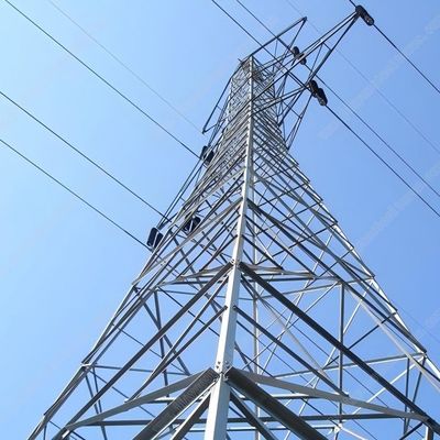 35kv Double Circuit Pylon Power Menara Transmisi Listrik Galvanis Baja Metal Monopoles Menara
