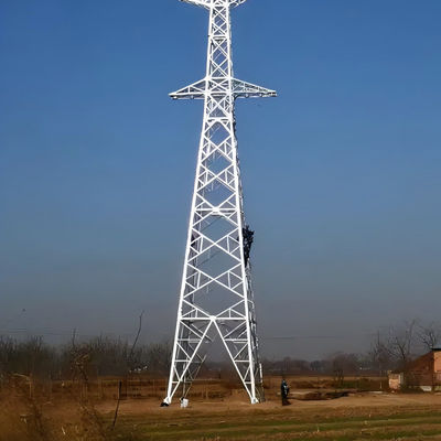 Struktur Substasiun Tegangan Tinggi Menara Listrik Galvanis Pylon Line Pole Transmisi Lattice Steel Angle Tower Untuk Dijual