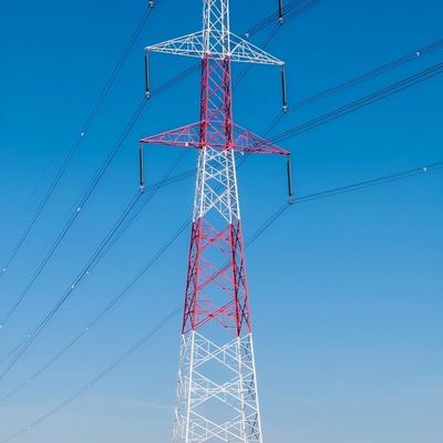 110 Kv Tower Galvanized Flanged Big Power Line Towers Single Tube Transmission Line Menara Monopole