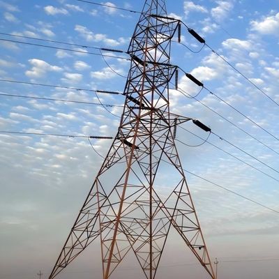 133KV Galvanized Electric Power Transmission Towers Menara tabung tiang baja
