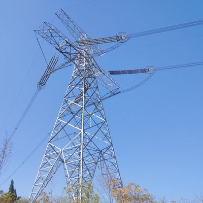 Dip Galvanized Steel Electricity Power Transmission Tower Menara baja kisi-kisi