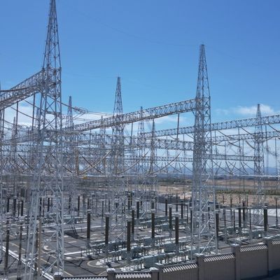 Angle Iron High Voltage Electric Tower Kecepatan angin 30-180 Km/H 132kv Menara Transmisi