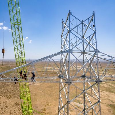Angle Iron High Voltage Electric Tower Kecepatan angin 30-180 Km/H 132kv Menara Transmisi