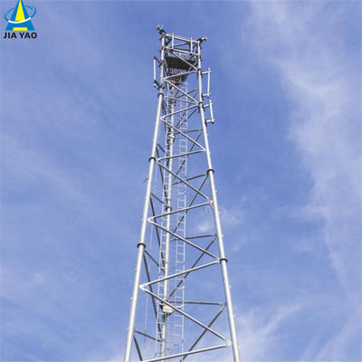 Bentuk bulat baja Komunikasi Ponsel Telepon Self-supporting Lattice Tower Antenna Tubular Mast 3 Leg