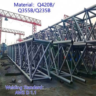 Menara Telekomunikasi Tiga Tabung Baja Karbon 33m Sinyal LTE Area Pedesaan Tahan Angin