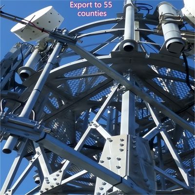 Menara Komunikasi Menara Komunikasi Q355 Minyak 28m Jaringan Seluler Tahan Angin Daerah Pesisir