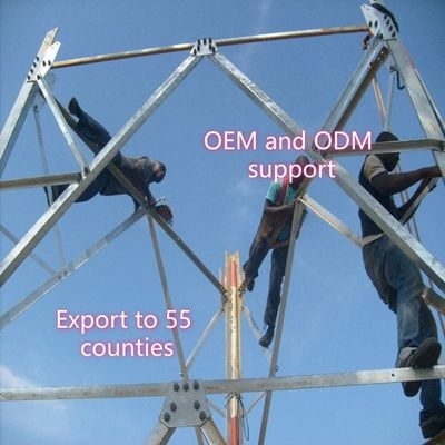 Menara Komunikasi Menara Komunikasi Q355 Minyak 28m Jaringan Seluler Tahan Angin Daerah Pesisir