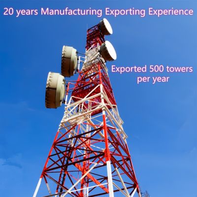 Menara jaringan 80 meter dengan 4 kaki menara telekomunikasi baja yang mendukung diri menara telekomunikasi