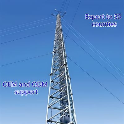 Menara baja berkaki tiga tahan korosi Cocok untuk instalasi luar ruangan dan aplikasi beban berat
