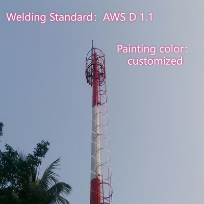 Besi Wifi Telpon Seluler Antena Menara 25m 40m Ketinggian Jaringan Komunikasi GSM Seluler