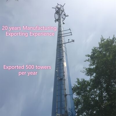 Besi Wifi Telpon Seluler Antena Menara 25m 40m Ketinggian Jaringan Komunikasi GSM Seluler