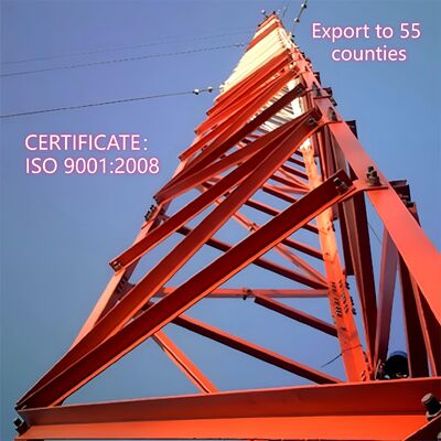 Menara Komunikasi bergaya gelombang mikro Tubular Steel 20- 80M 3 Legged