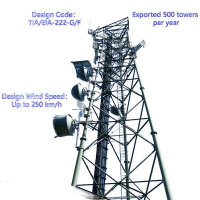 3 Legged Tubular Seamless Steel 20 30 40M Galvanized 5G Gsm Cdma Isp Telecom Tower